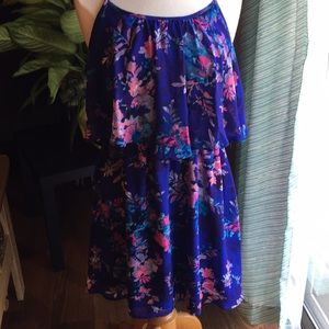 Royal blue dress with flowers